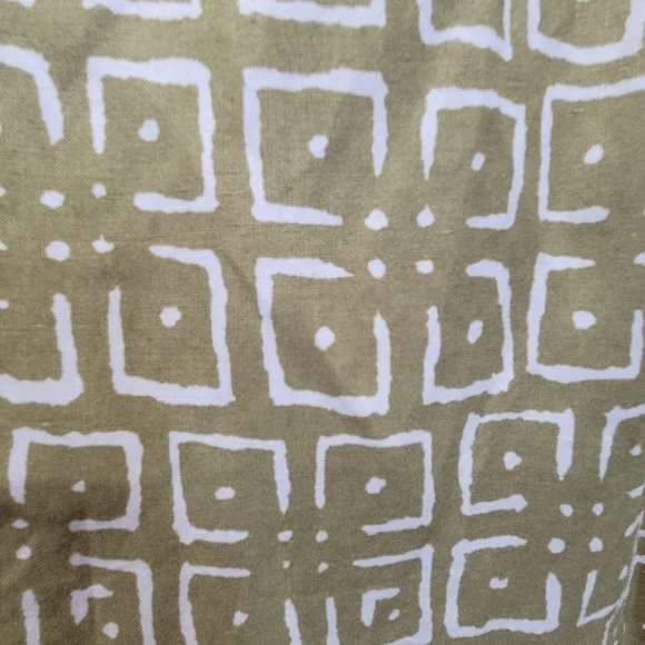 XL Avocado Green Geometric Skirt with Waist Tie String Side Zipper Liner Midi - Picture 6 of 8